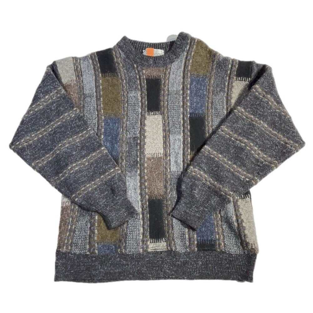 Hans Lettman Multicolor Pull Over Sweater Grandpa Style Size Small